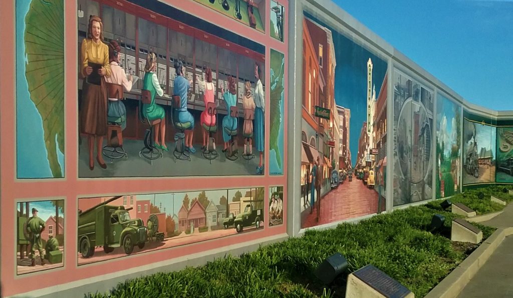 A small section of the 50 murals that decorate Paducah’s floodwall