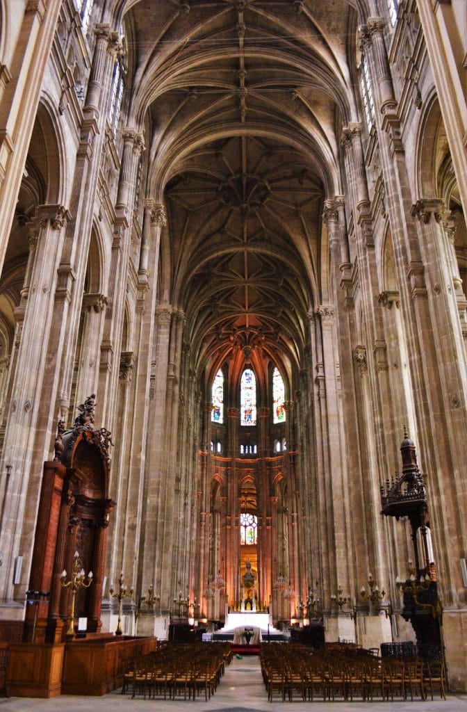 The large interior of St. Eustache