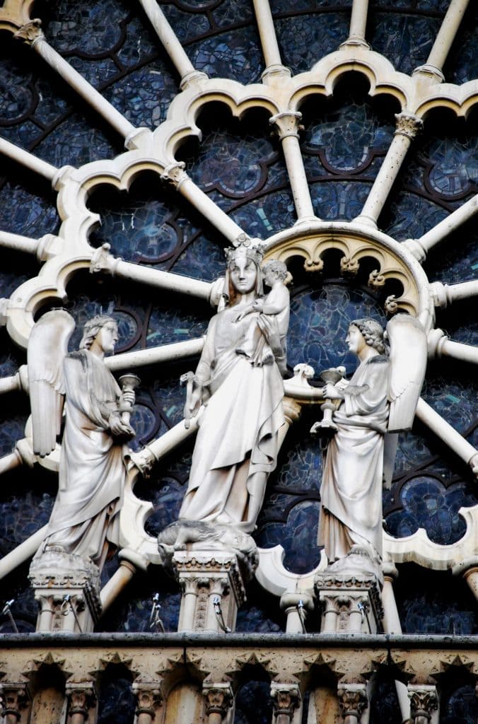 the beautiful rose window at Notre Dame de Paris