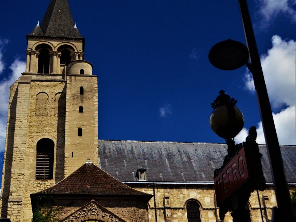 The Romanesque tower of Saint Germaine-de-Pres