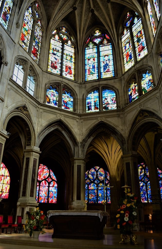 The medieval and modern stained glass windows at St. Severin