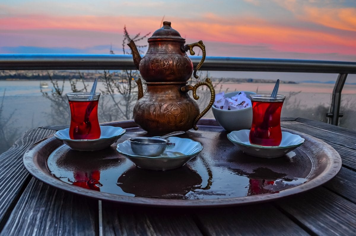 Turkish tea in Istanbul #Istanbul #turkishtea #bosphorusview
