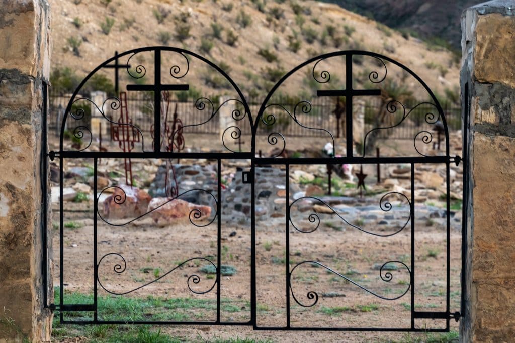 Restored Lajitas cemetery gates 