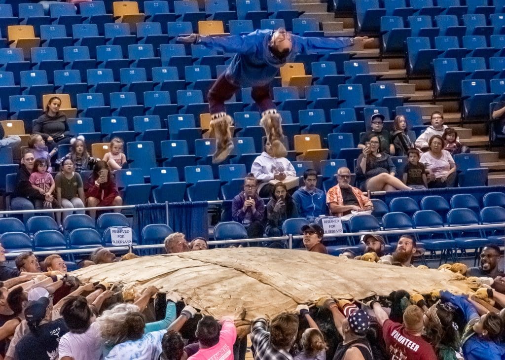 Blanket toss at the 2019 World Eskimo and Inuit Olympics