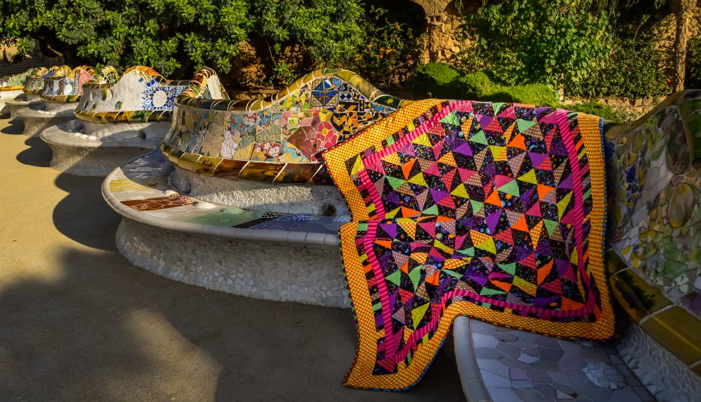 Gaudi mosaic inspired quilt in Barcelona