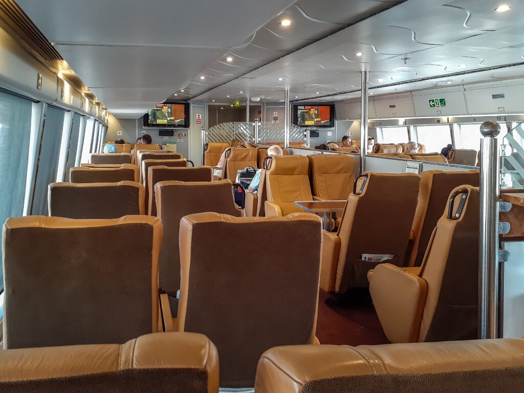 Business class on the Flying Cat ferry