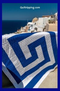 The front of my Greek Key quilt 