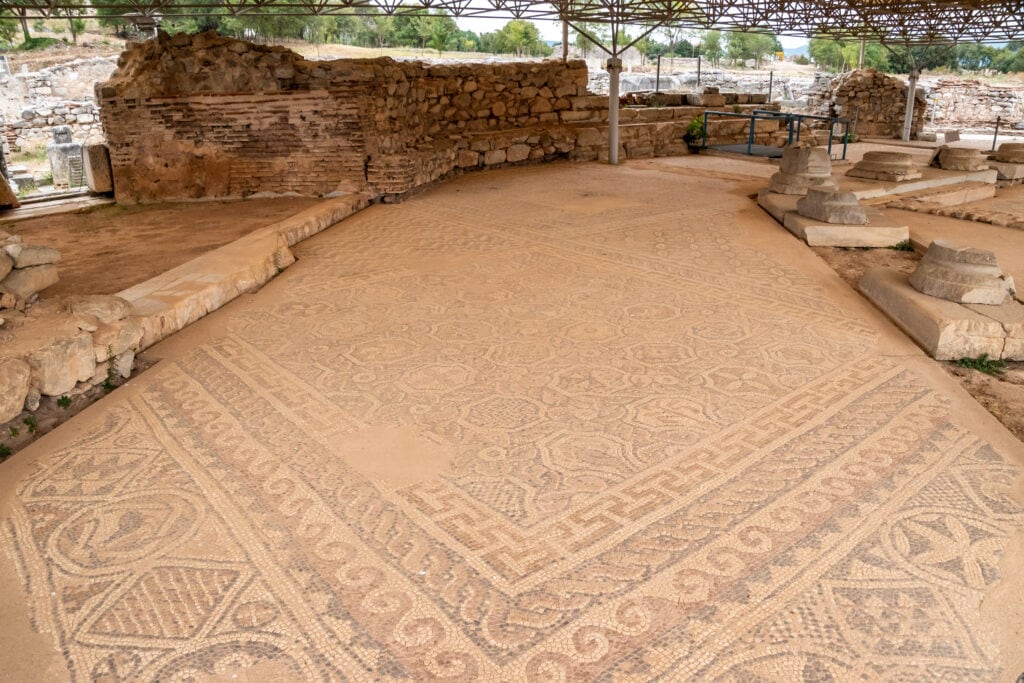The mosaic floor of the Octagonal church