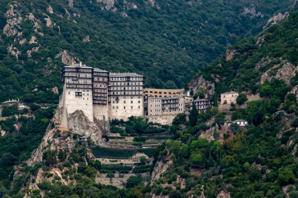 Two of the monasteries on Mt. Athos