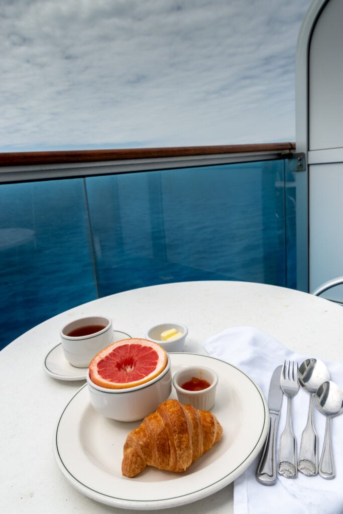 Room service breakfast on the balcony