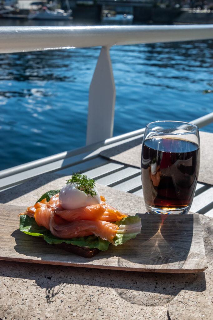 Salmon sandwich with a view in Aalesund