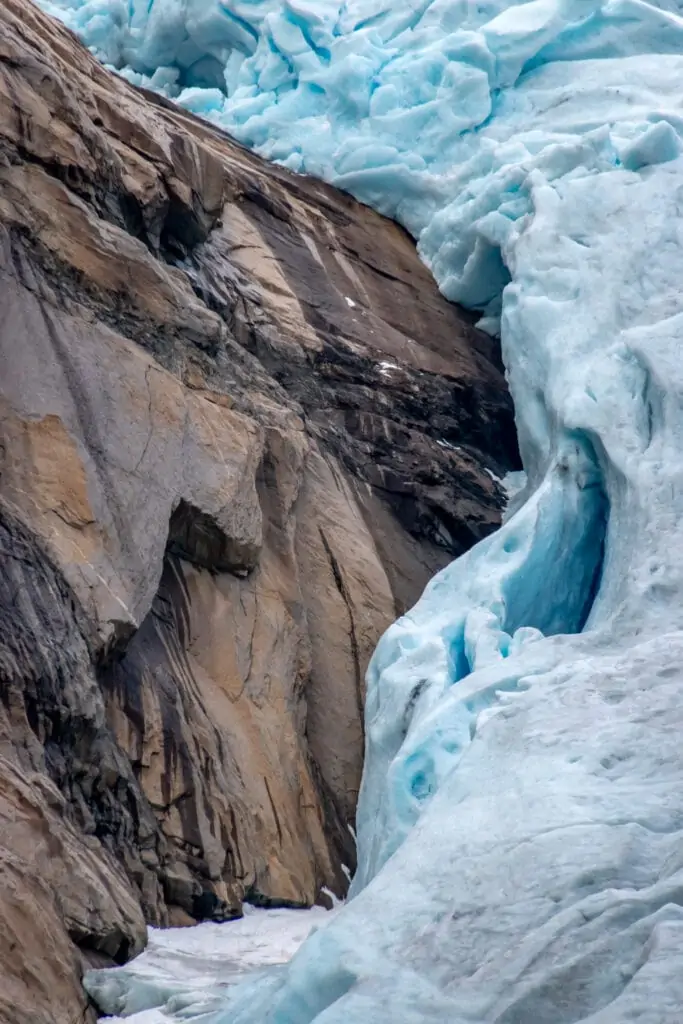Closeup of the Birksdal glacier