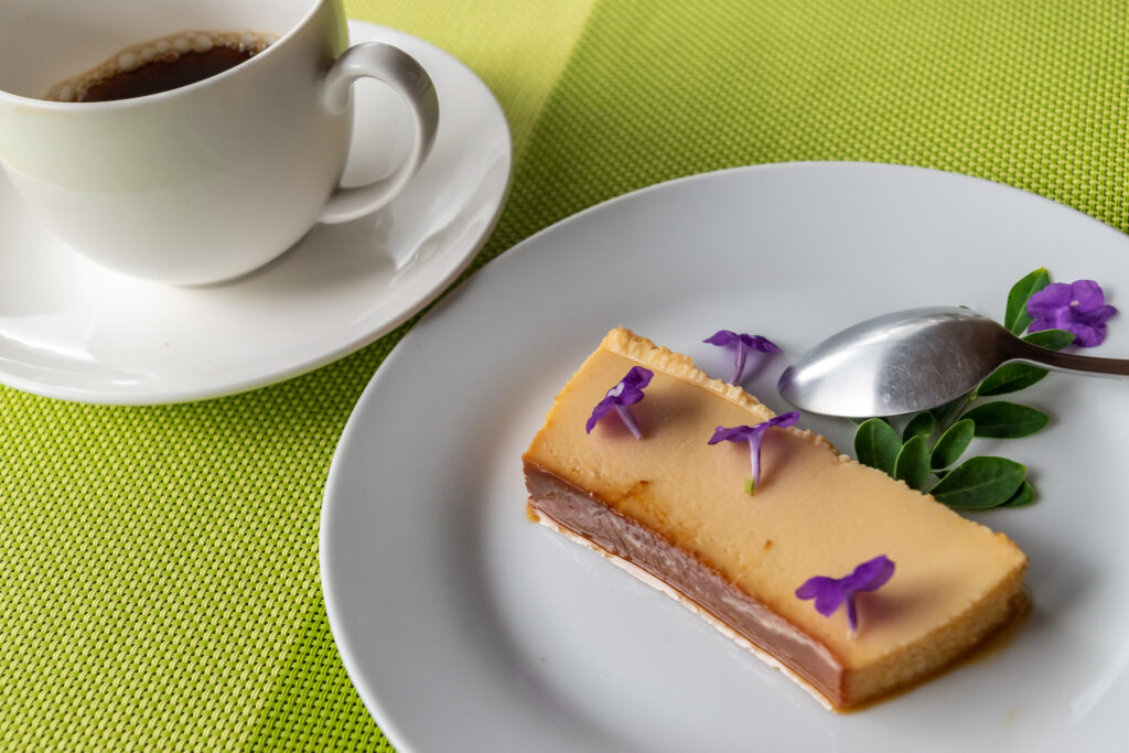 Flan and coffee for desert