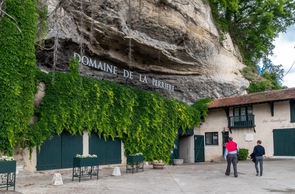 Entering the cave of Domaine La Perriere