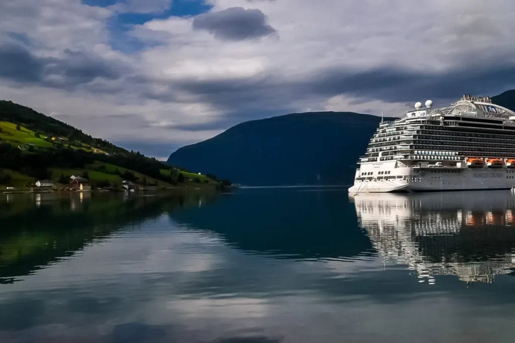 Cruising the fjords on the Sky Princess