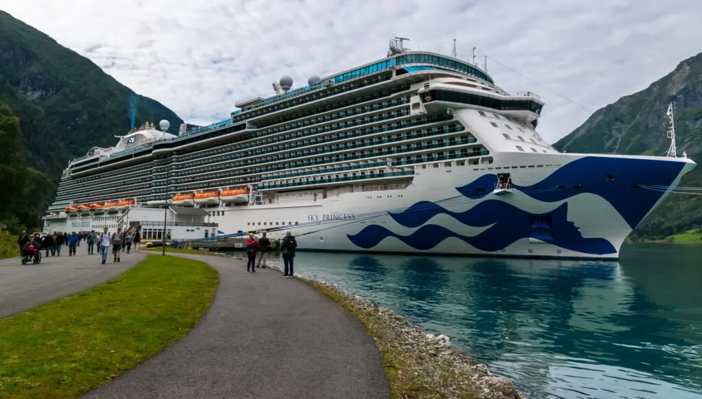 Sky Princess docked in Skjolden, Norway
