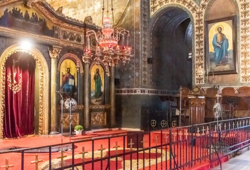 The iconostasis in Hagia Sofia church in Thessaloniki