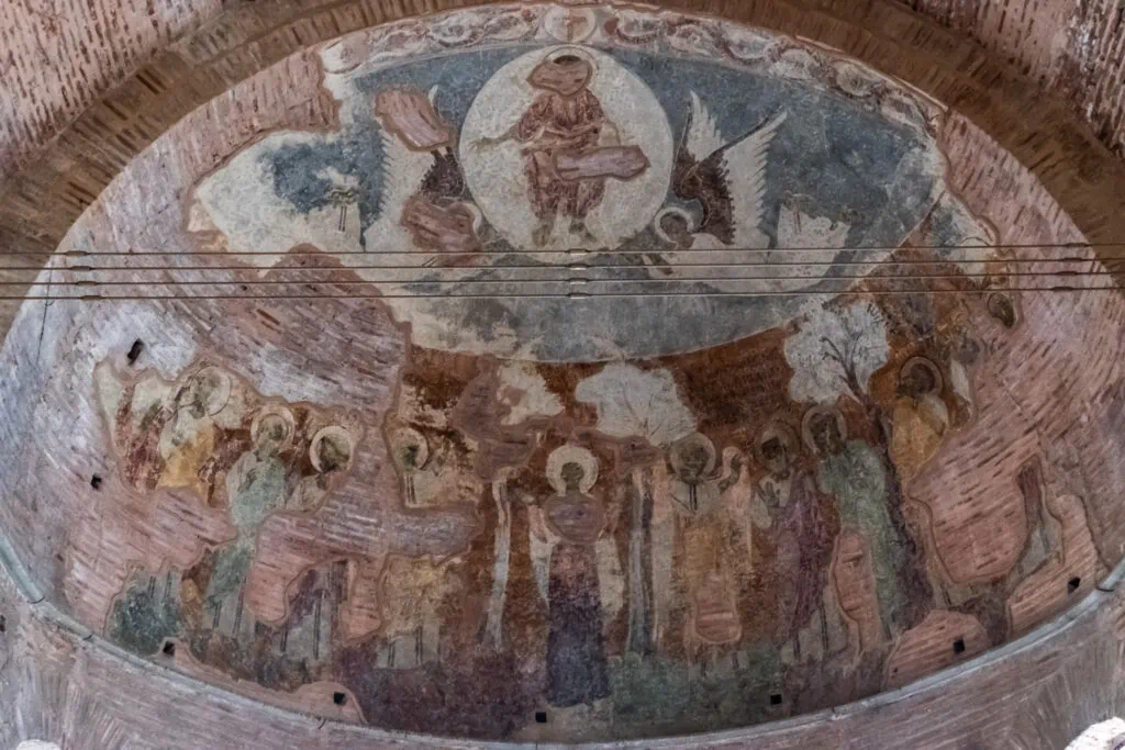 Christian paintings inside the Rotunda inThessaloniki