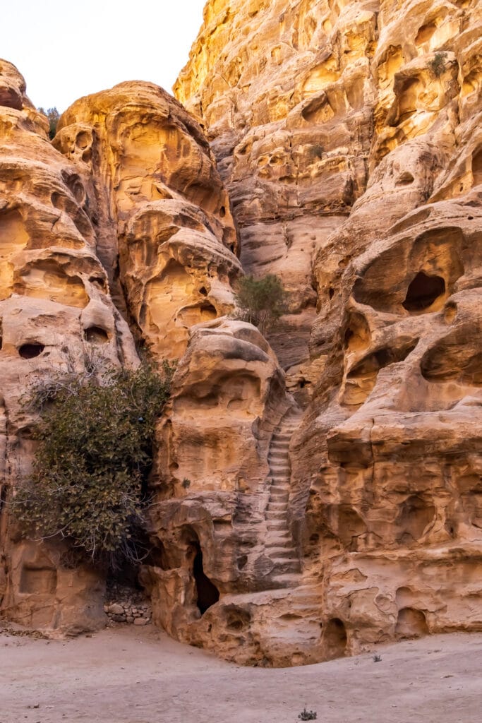 Rock cut steps in Little Petra