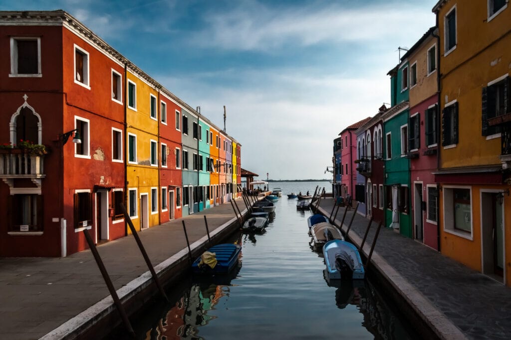 Empty canals on Burano