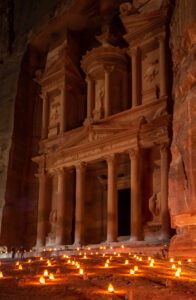 The Petra Treasury at night 