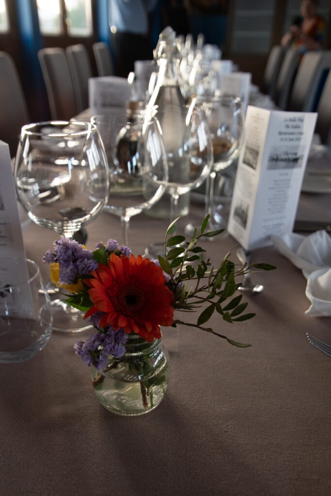 BEautiful table setting for the Captain's dinner