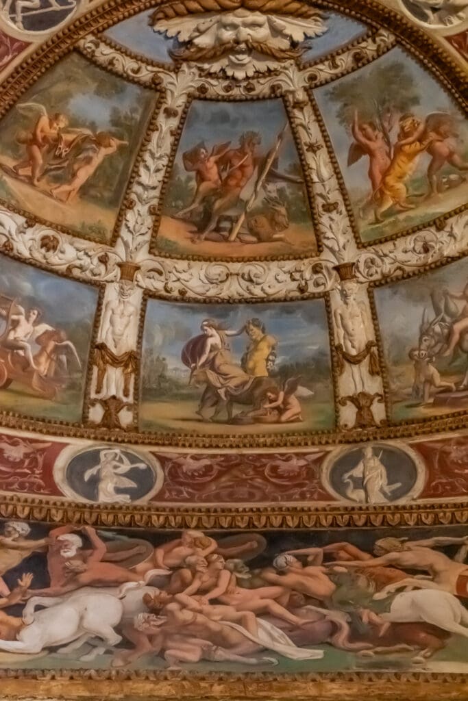 Some of the frescoes in what was Federico's bedroom
