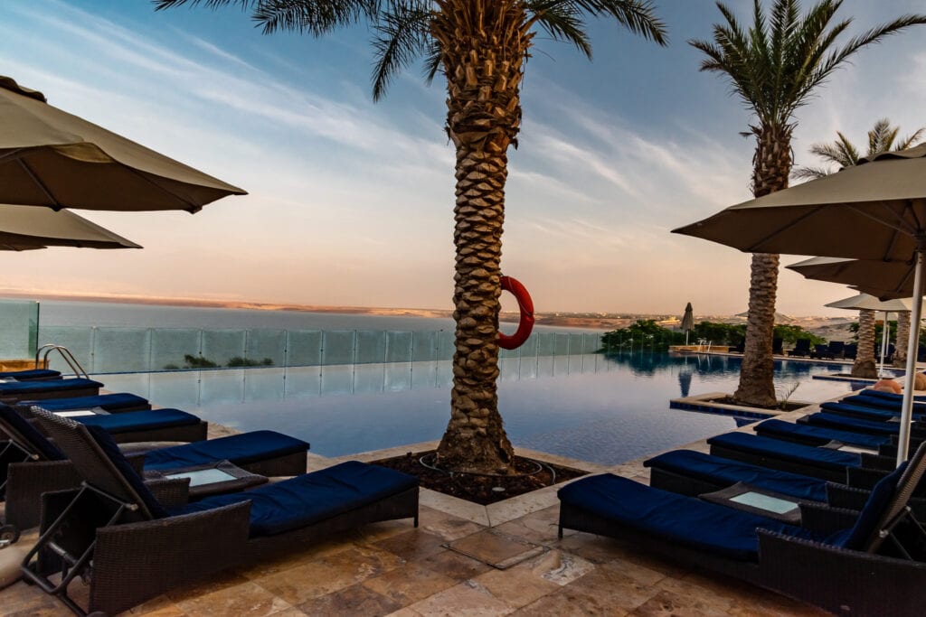 The infinity pool at the HIlton Dead Sea Resort
