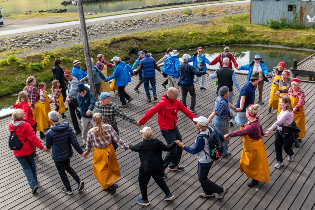 Taking part in a traditional dance in Siglufjordur