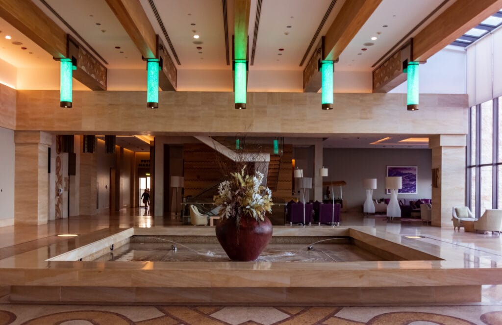 lobby at the Hilton Dead Sea Resort
