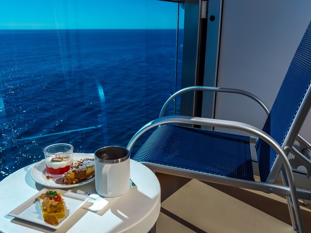 Breakfast on the balcony - one of my favorite Princess cruise activities
