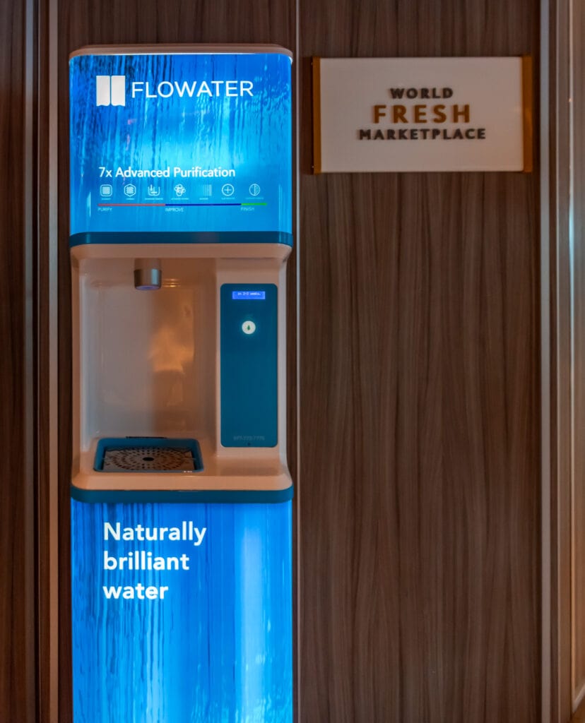 Water dispenser in the buffet on the Discovery Princess