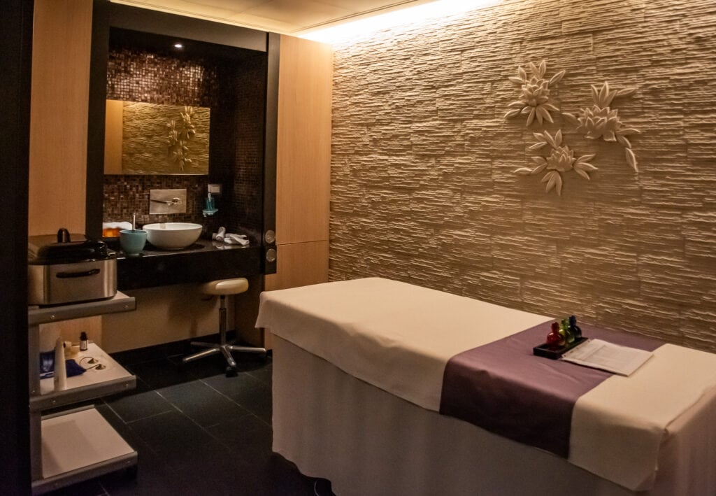 One of the treatment rooms at the Lotus Spa
