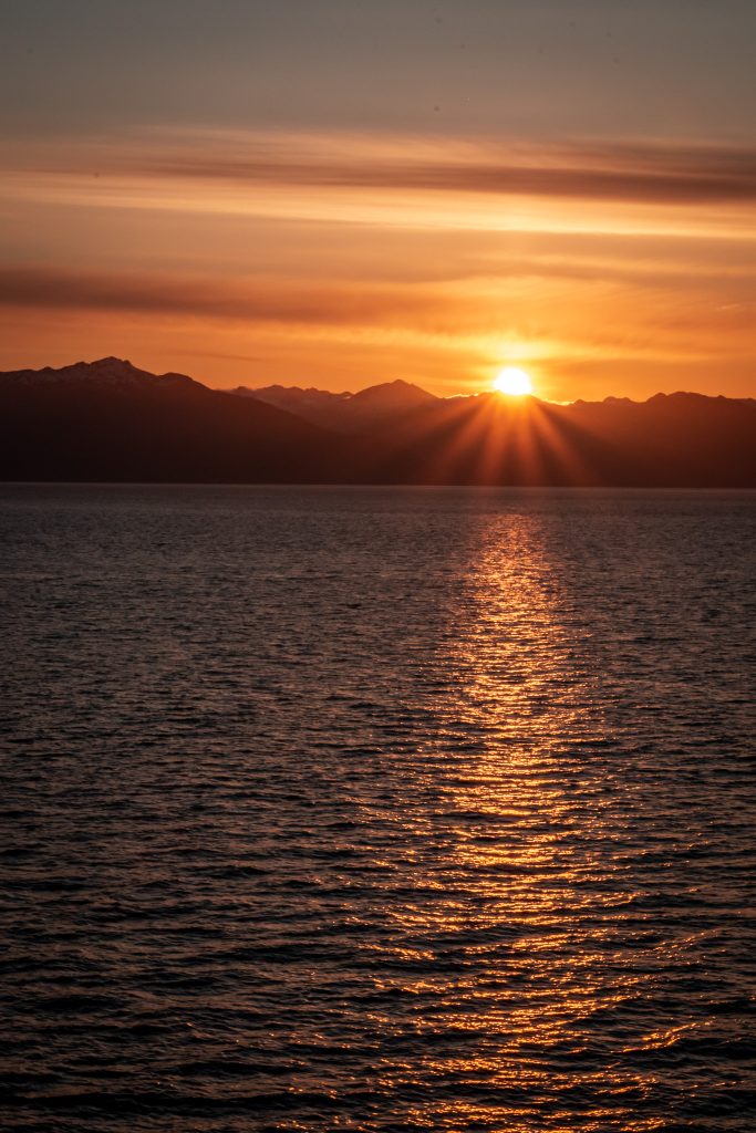 Sunset views from my balcony in Alaska