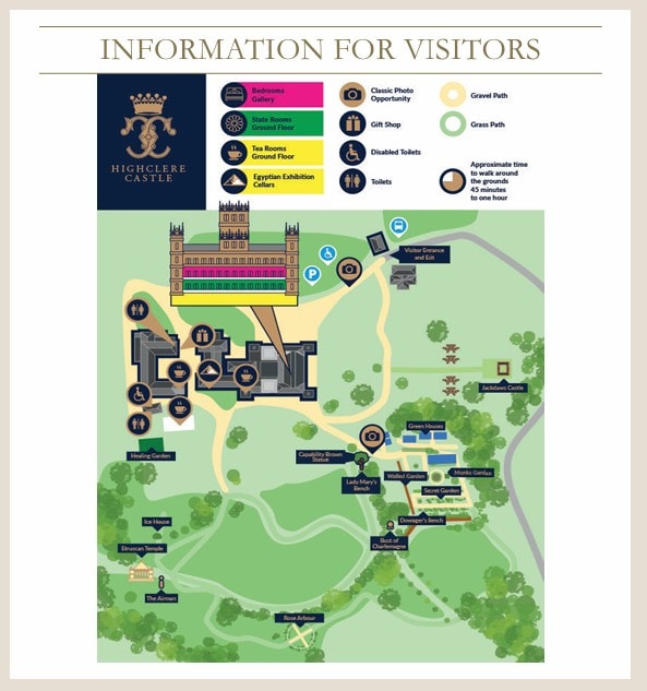 Site plan mao from the Highclere Castle website