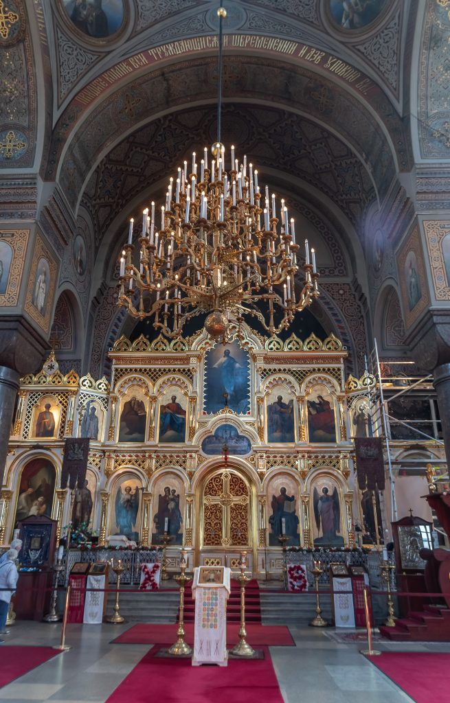 Inside the Eastern Orthodox Uspenski Cathedral