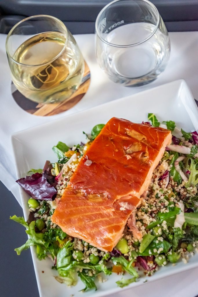 The Colorado Smoked Salmon salad with the Plum Creek Vineyard Riesling