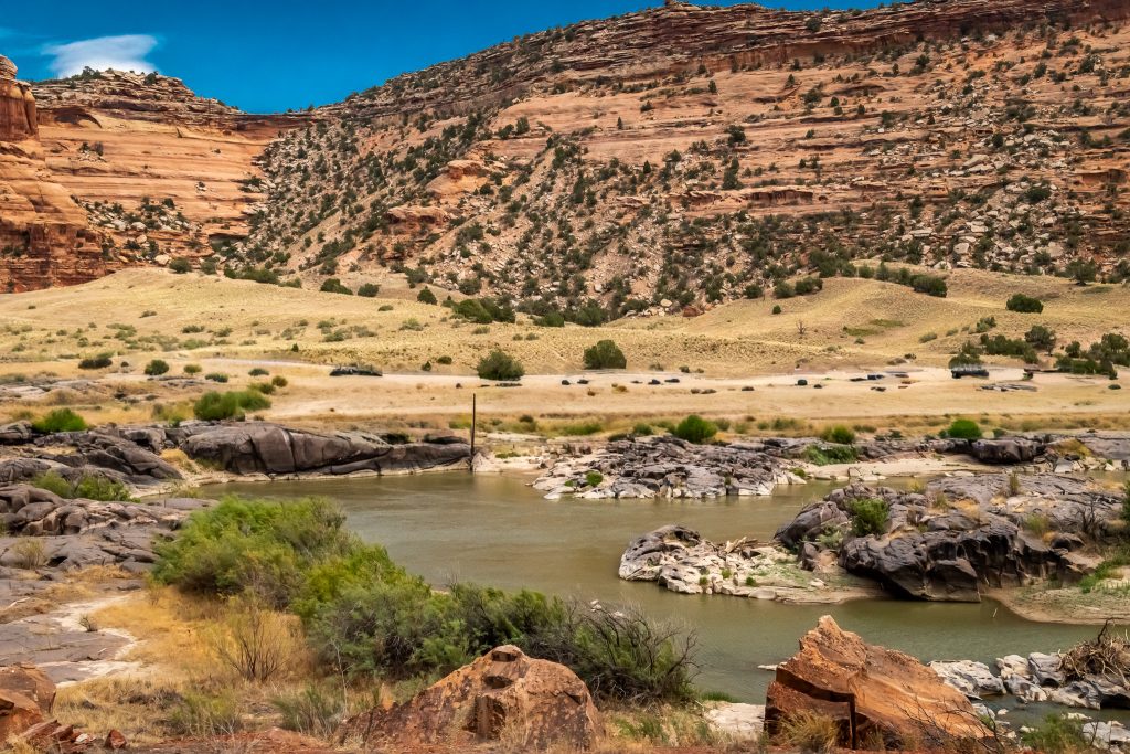 The Colorado River winding its way through Ruby Canyon