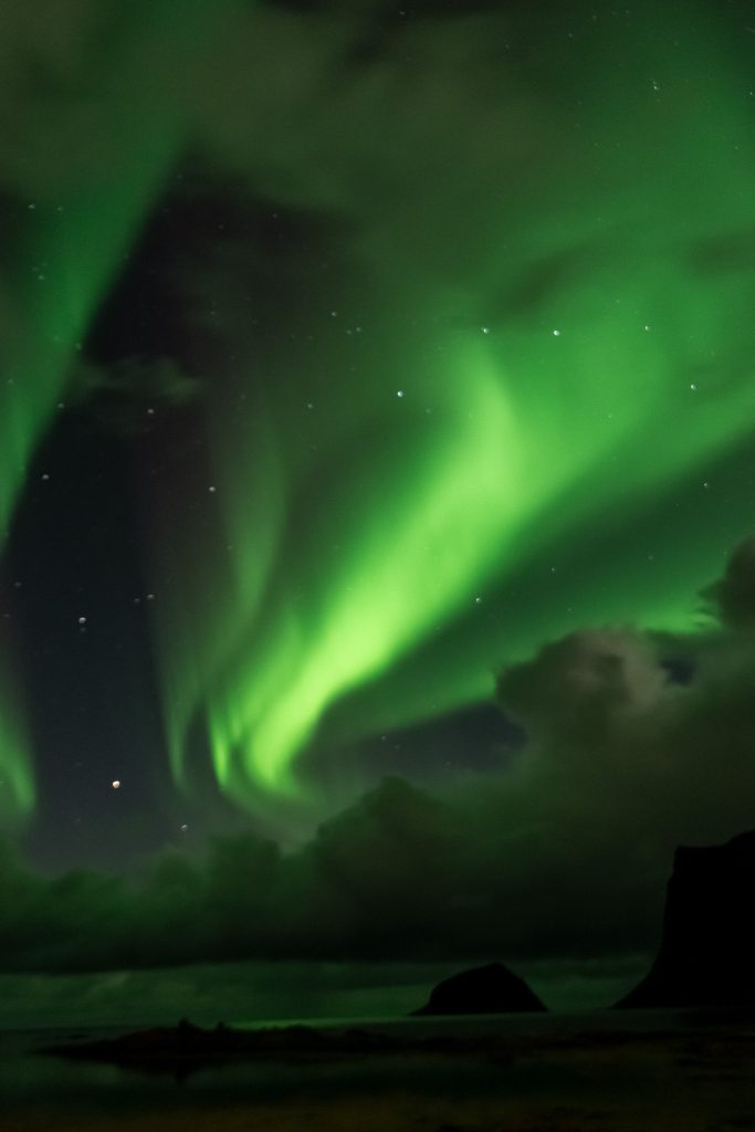 Northern lights in the Lofoten Islands in NOrway