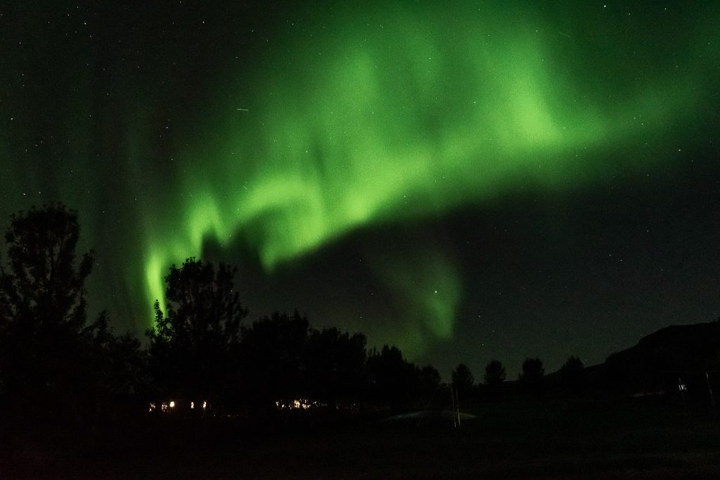 The aurora moved across the sky for different views