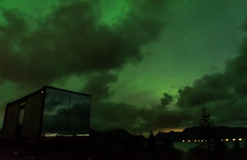 One of our accommodations in Norway was a glass cabin