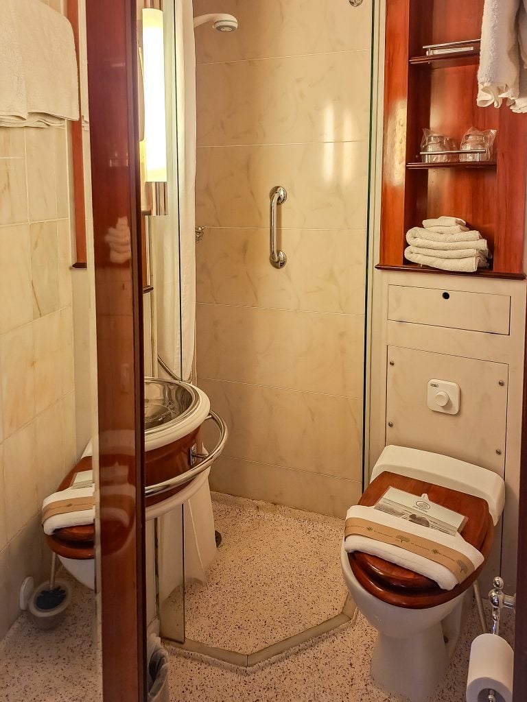 My cabin's bathroom on the Star Clipper
