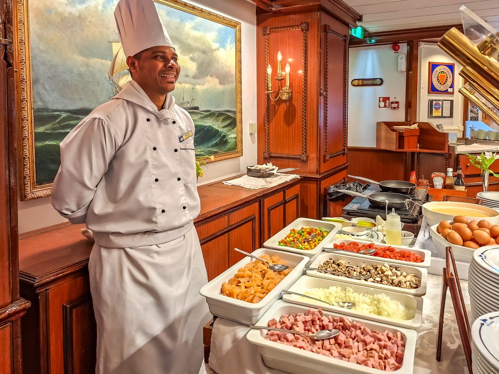 Omlet station at breakfast