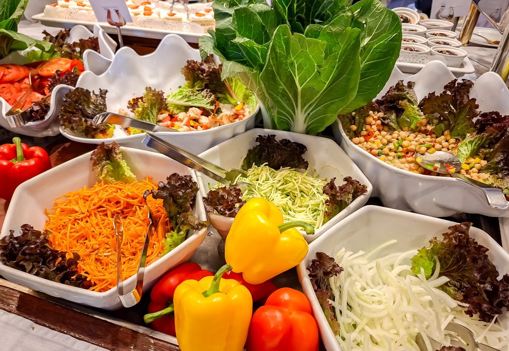 Plenty of salad choices at lunch