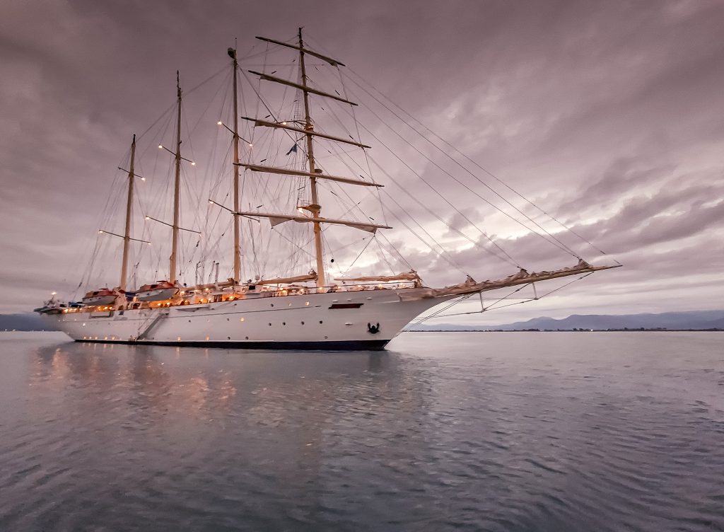The Star Clipper socked in Nafplion