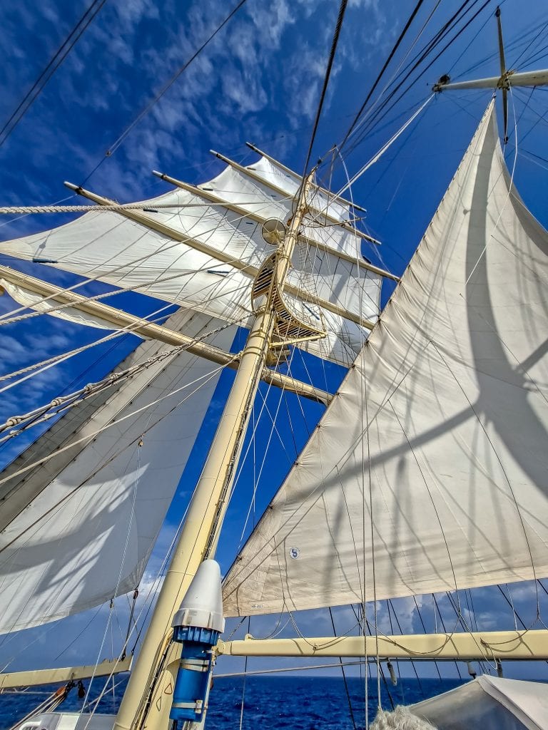 Some of the sails on the Star Clipper