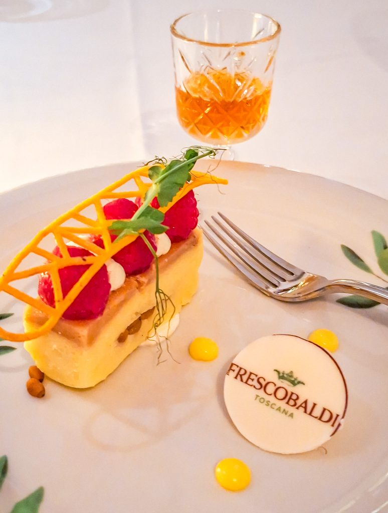Dessert at the Frescobaldi Tuscan dinner