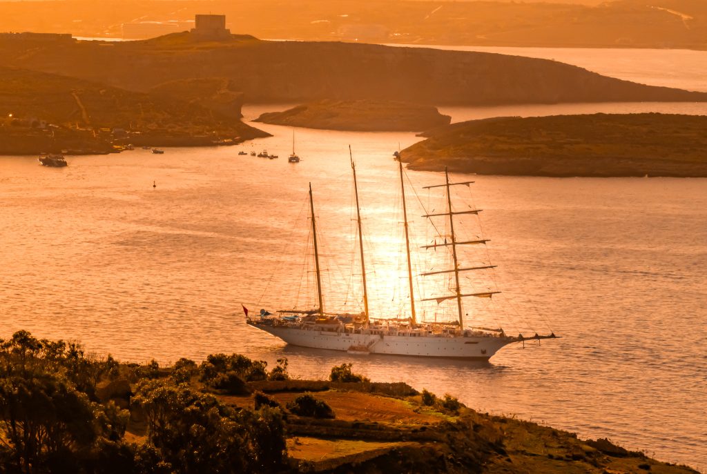 Star Clipper docked in Gozo, Malta