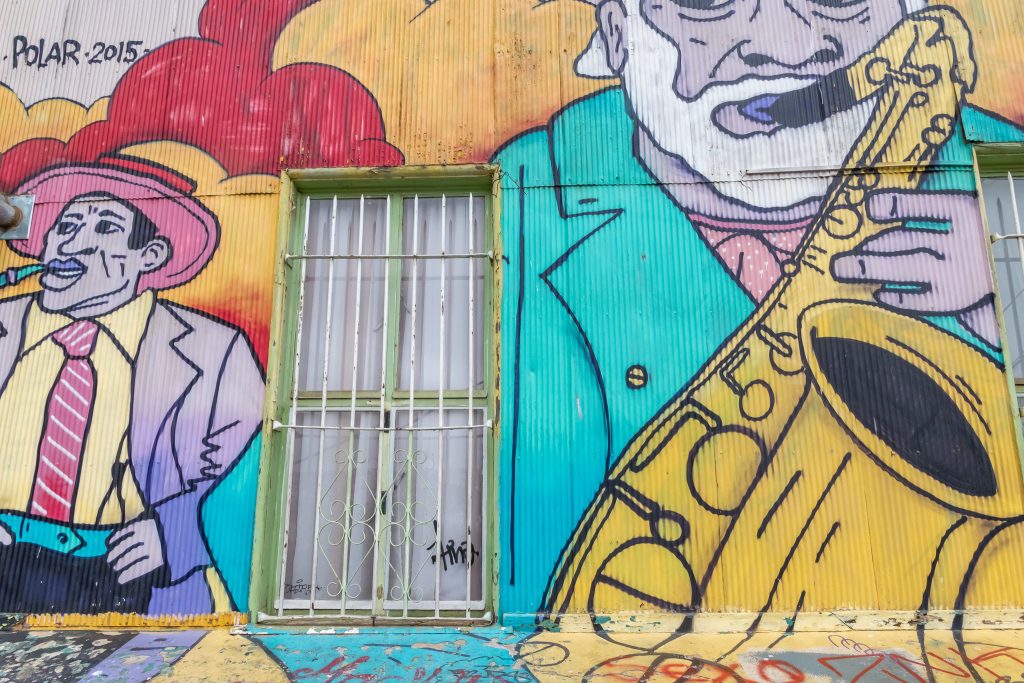 A small fraction of the many murals in Valparaiso's Old town