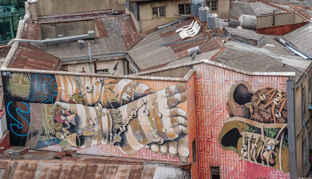 Huge mural in Valparaiso's Old Town